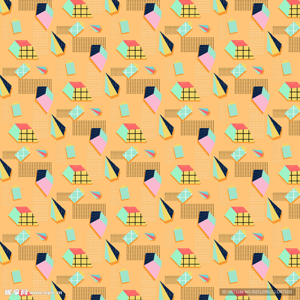 多彩几何图案背景纹理