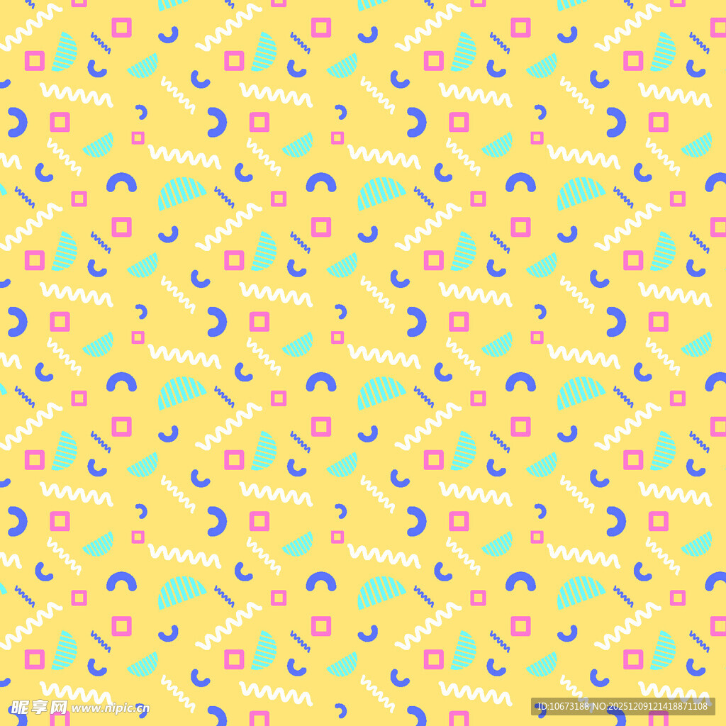 黄色卡通图案无缝背景图