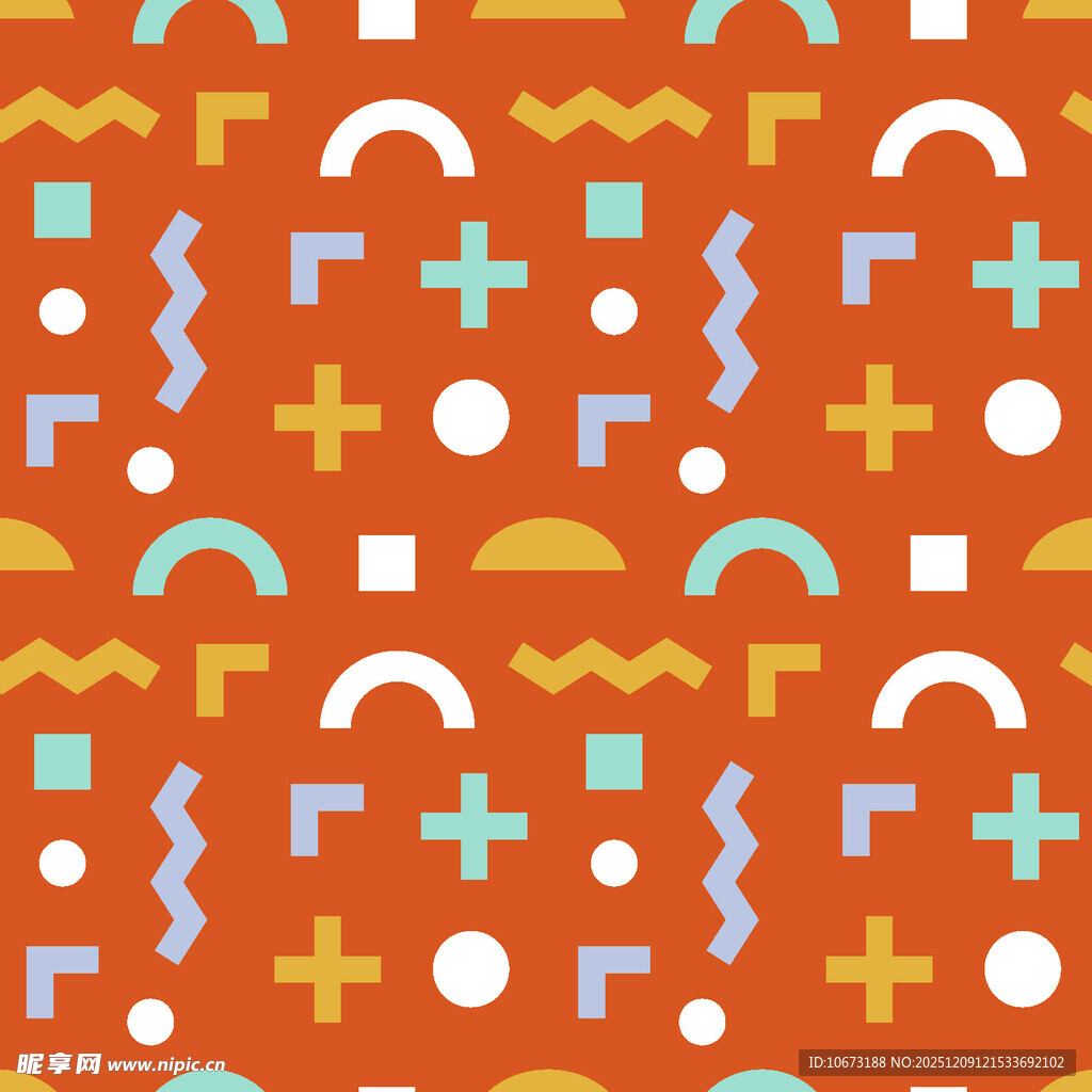 橙色几何图案无缝背景