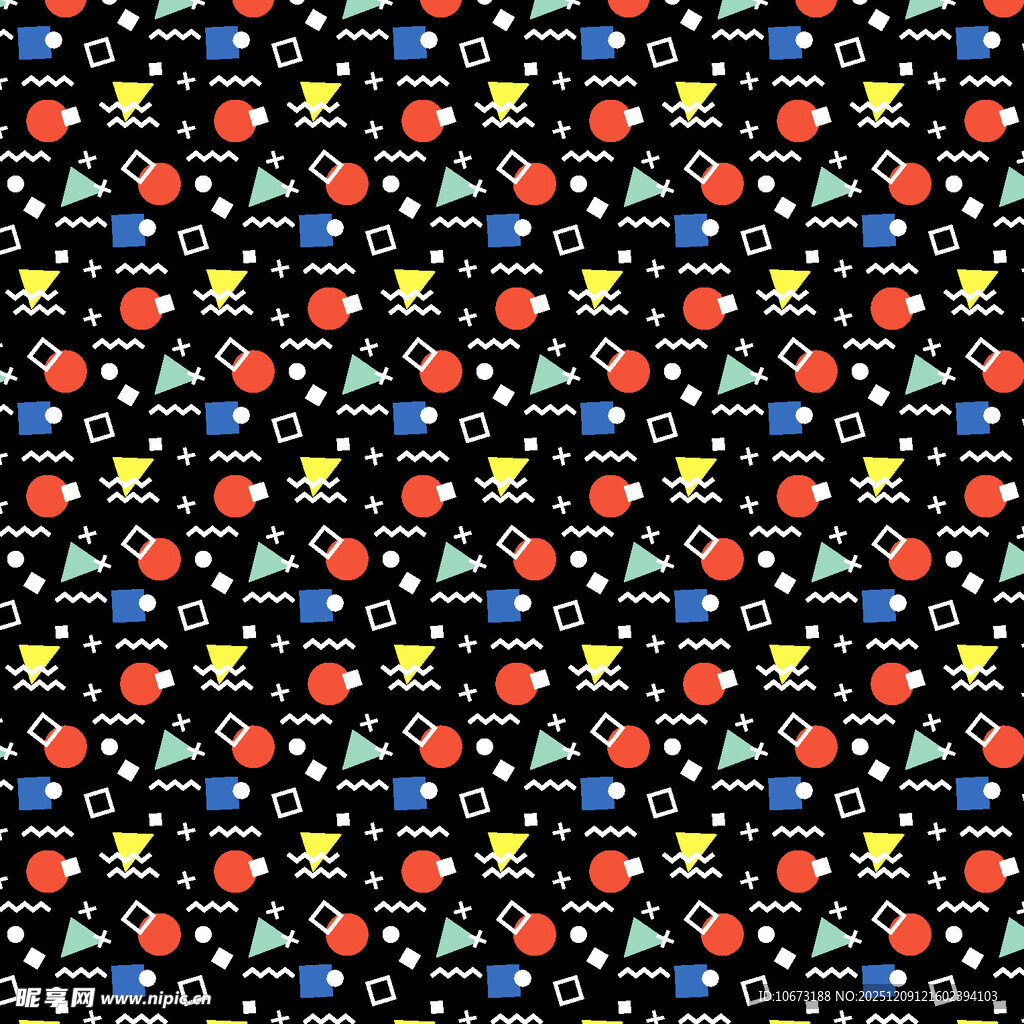 多彩卡通图案布料纹理