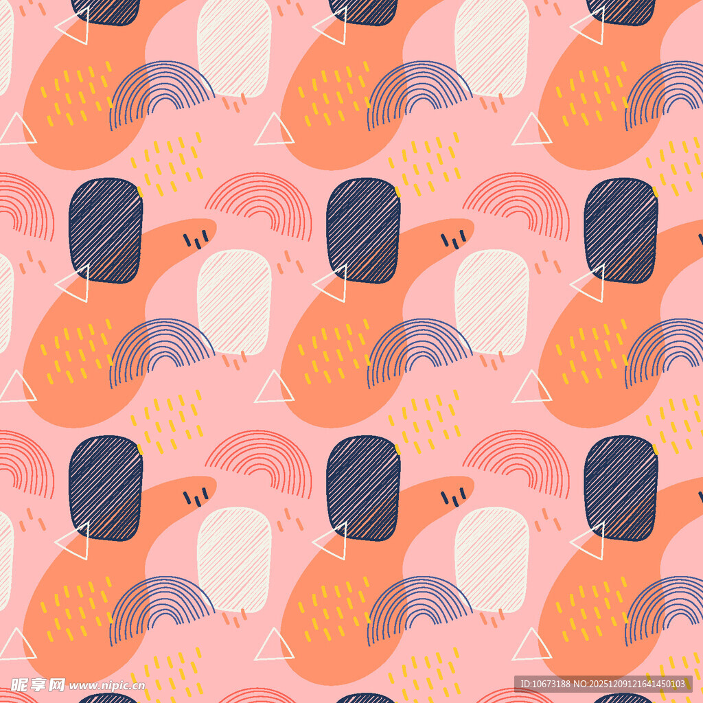 几何动物图案的多彩背景