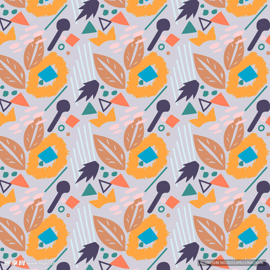 多彩鸟类花卉图案背景