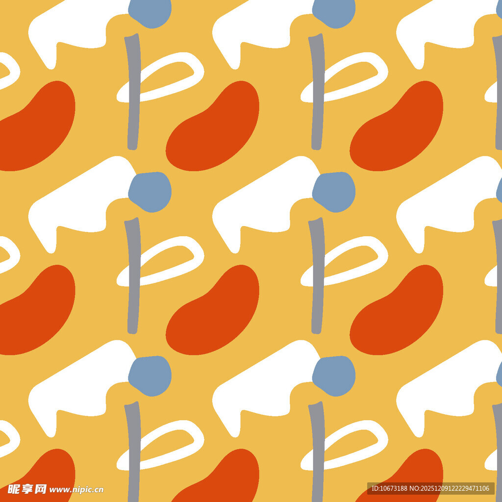 几何动物图案的暖色调背景