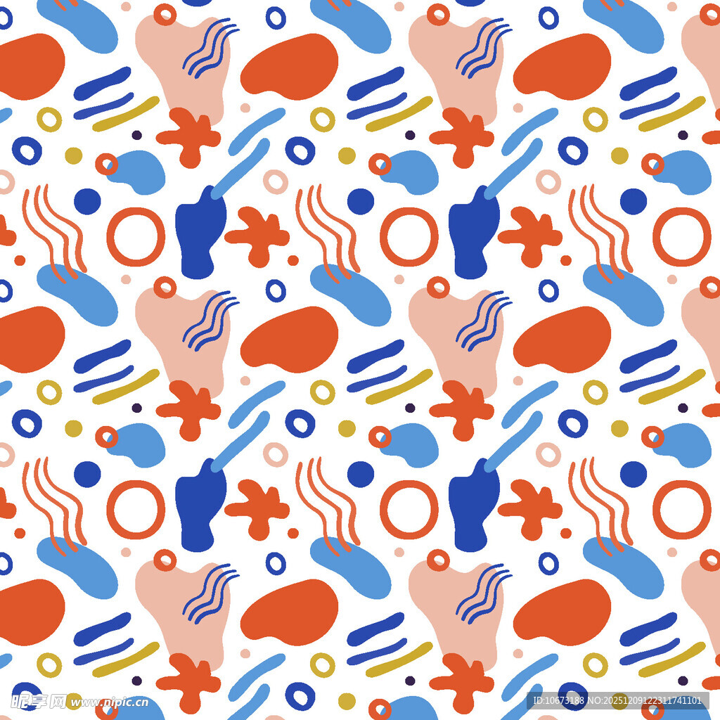 抽象元素无缝图案设计