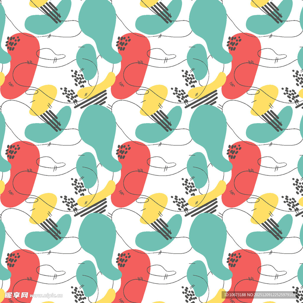 多彩卡通仙人掌图案背景