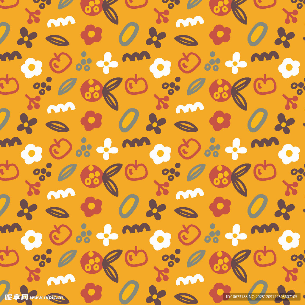 秋季元素无缝图案背景