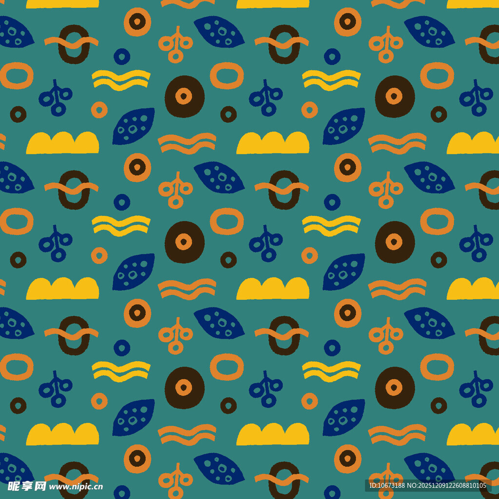 蓝色背景几何图案无缝纹理