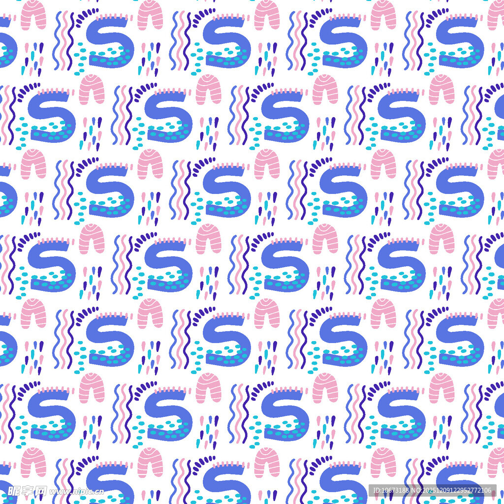 多彩字母S图案背景设计
