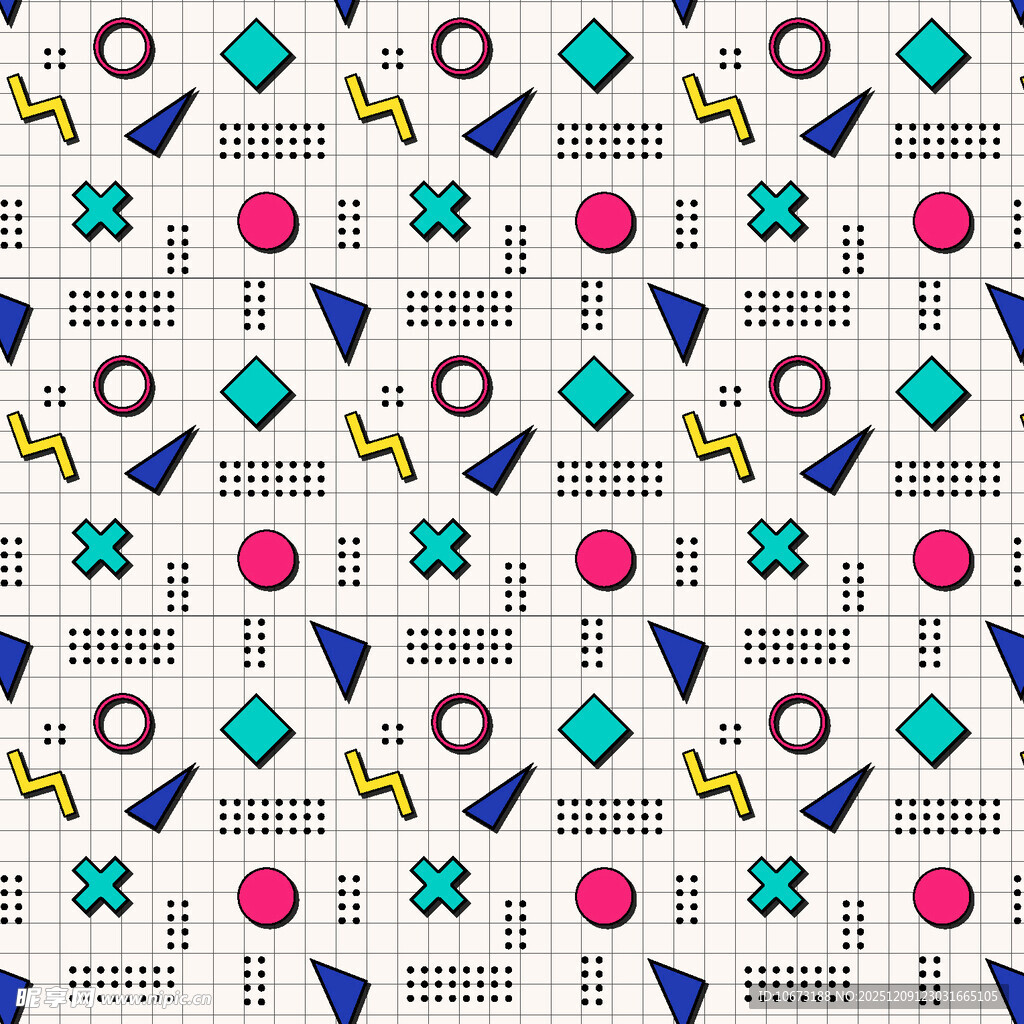 几何图案构成的多彩背景图