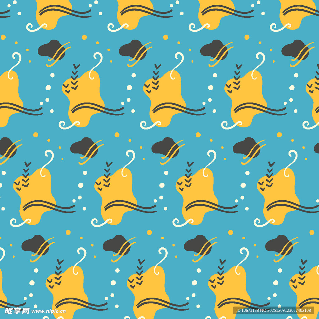 蓝色背景的黄色靴子图案