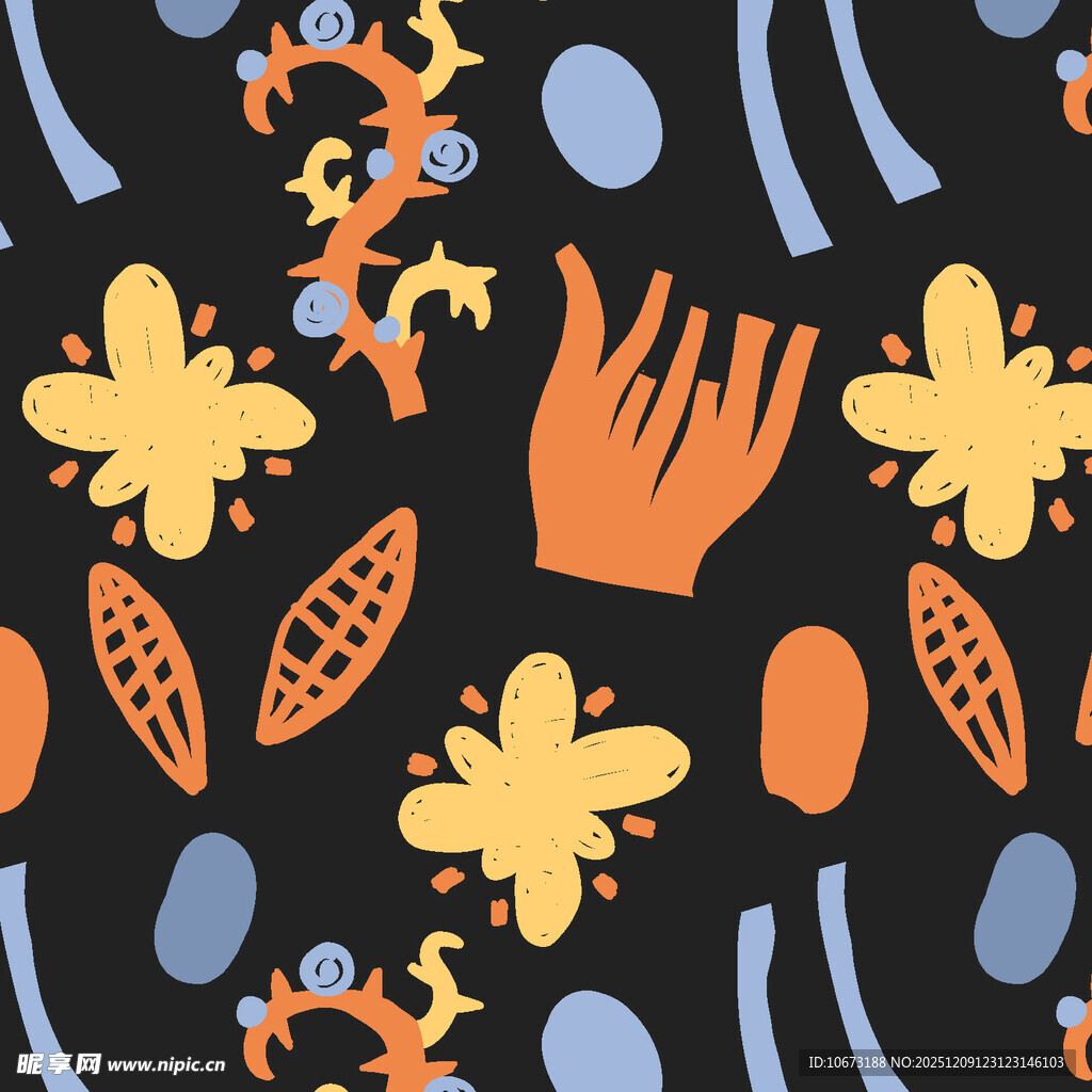 海洋元素抽象图案设计