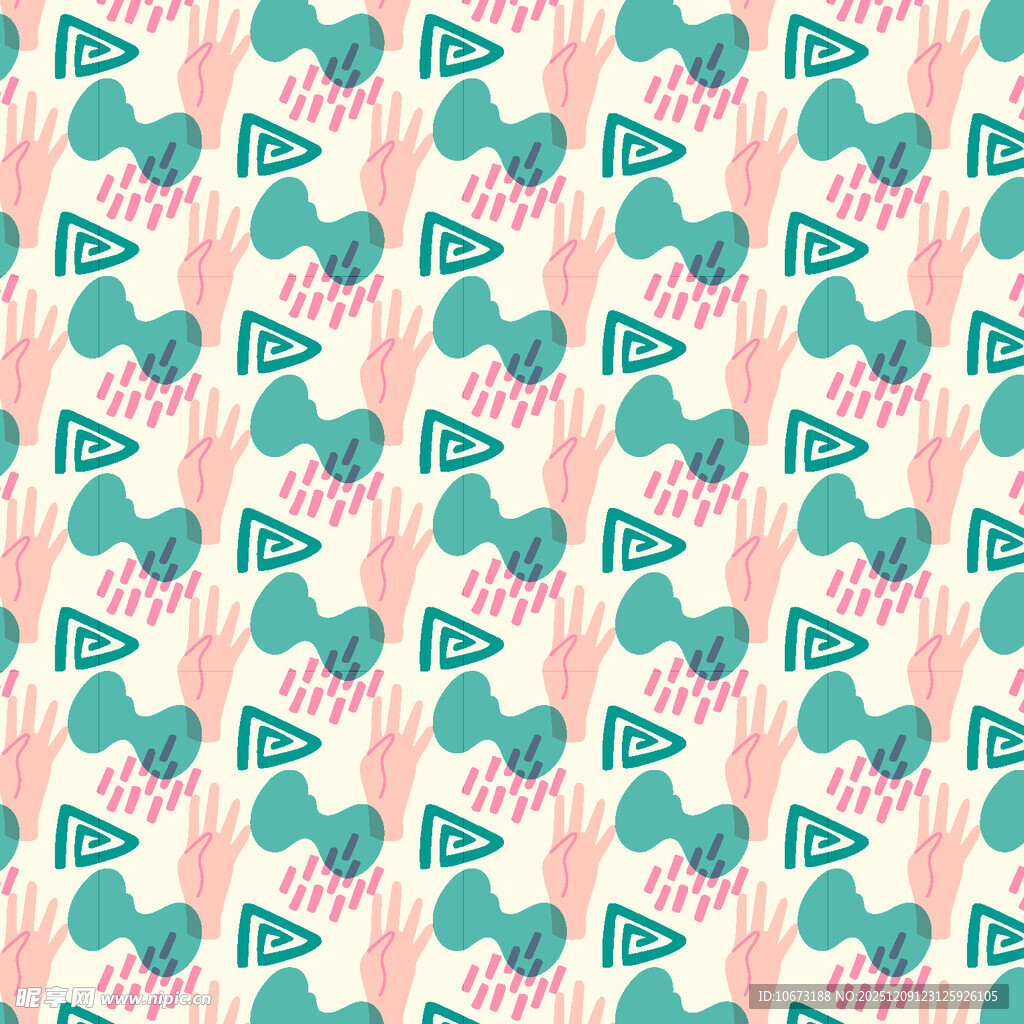 粉色背景几何图案无缝设计