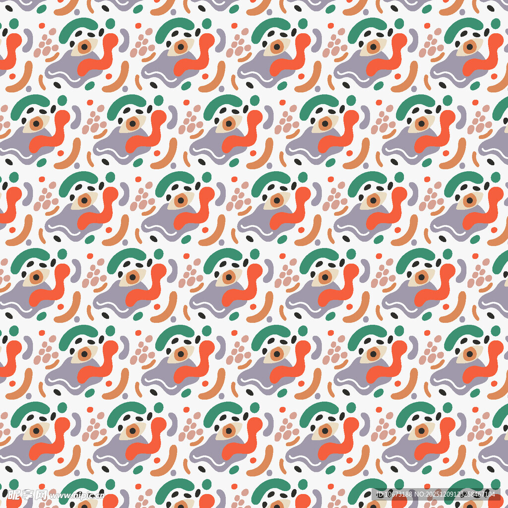 卡通人物无缝图案背景