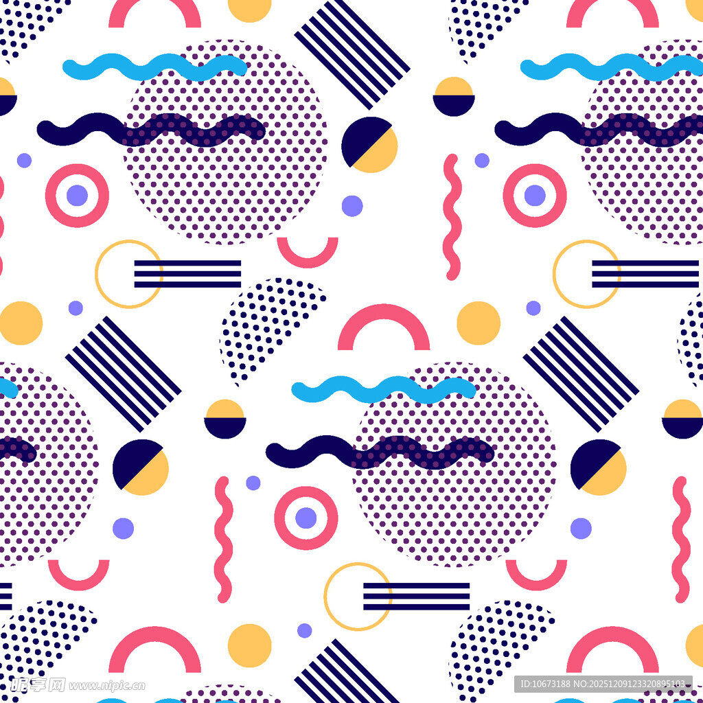几何波点抽象图案背景