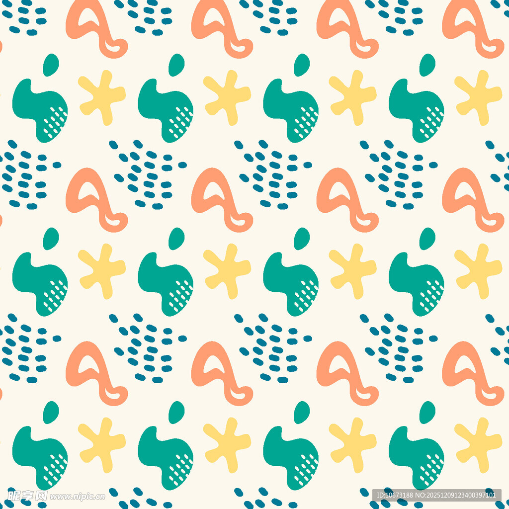 可爱卡通动物植物图案背景