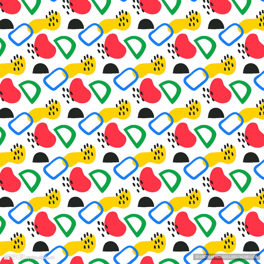 水果瓢虫图案无缝背景