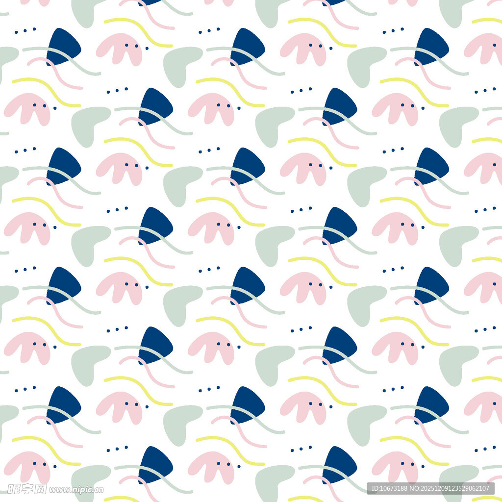 梦幻动物花卉图案背景