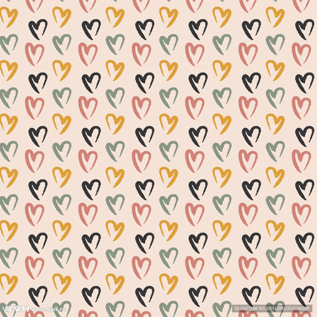 多彩爱心图案背景