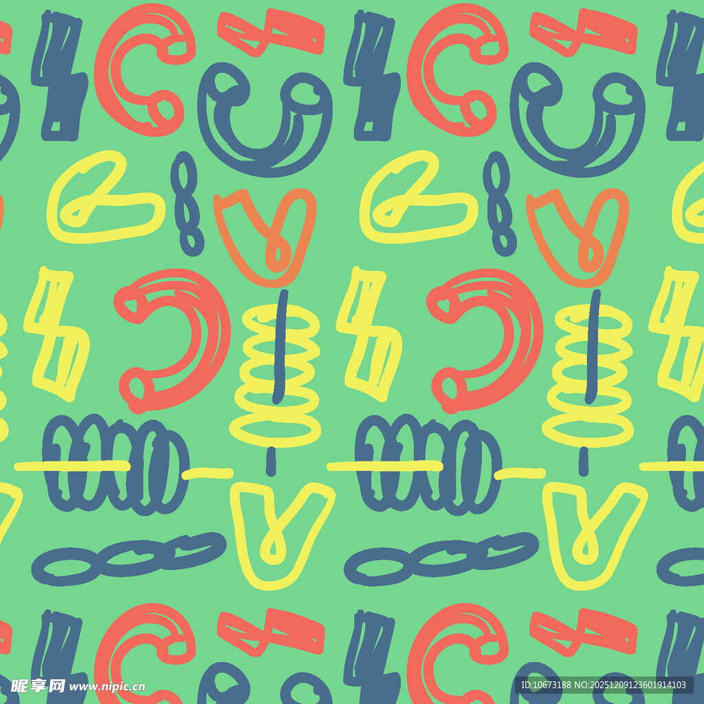 多彩手绘字母图案背景