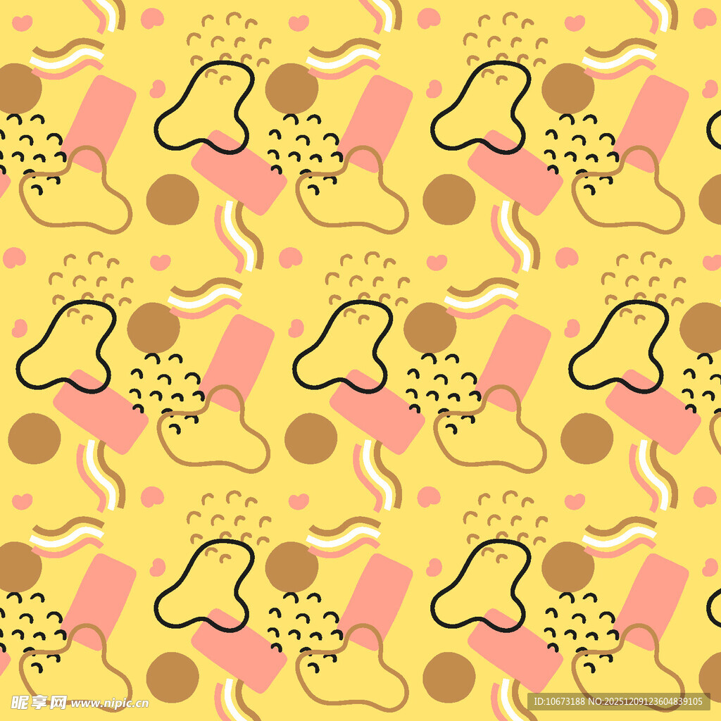 可爱卡通风格几何图案背景