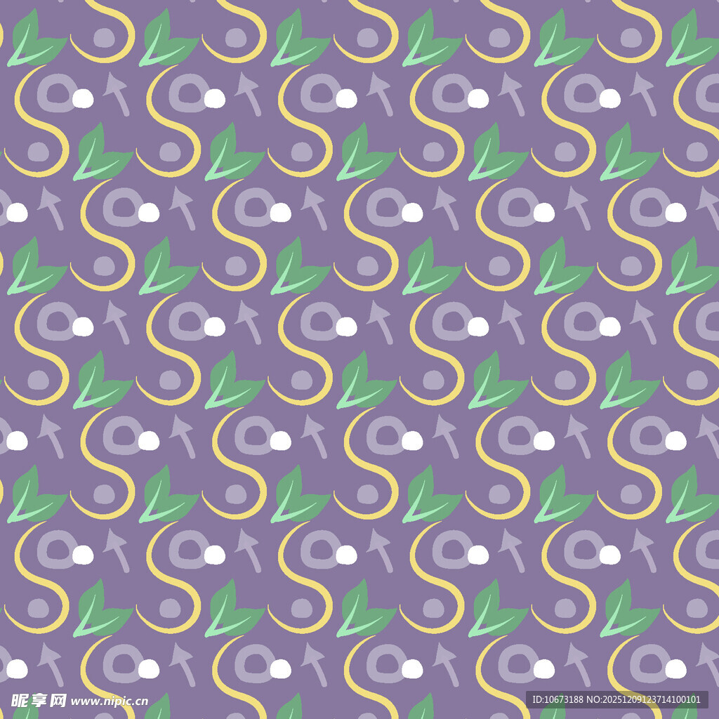 紫色底多元素抽象图案