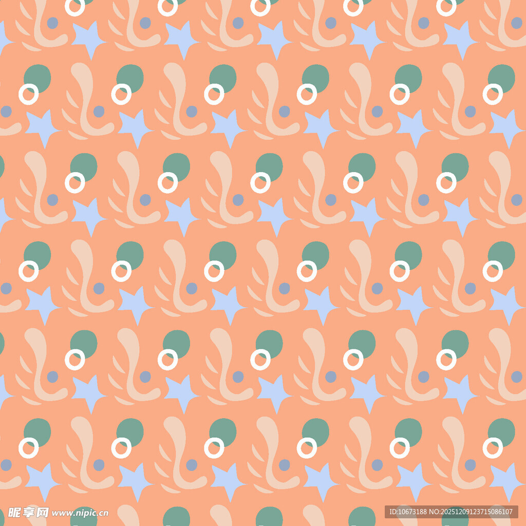 可爱章鱼海星图案背景