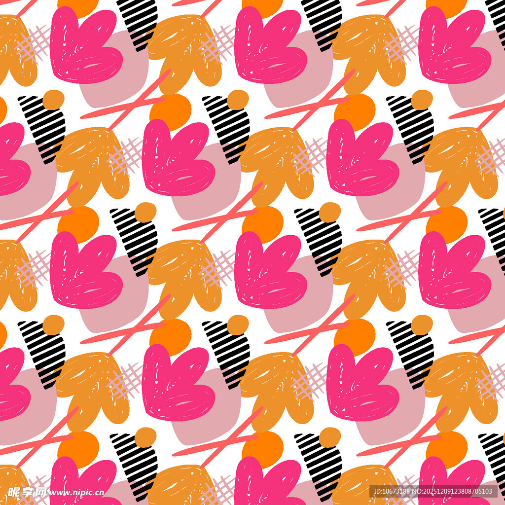 多彩几何图案无缝背景图