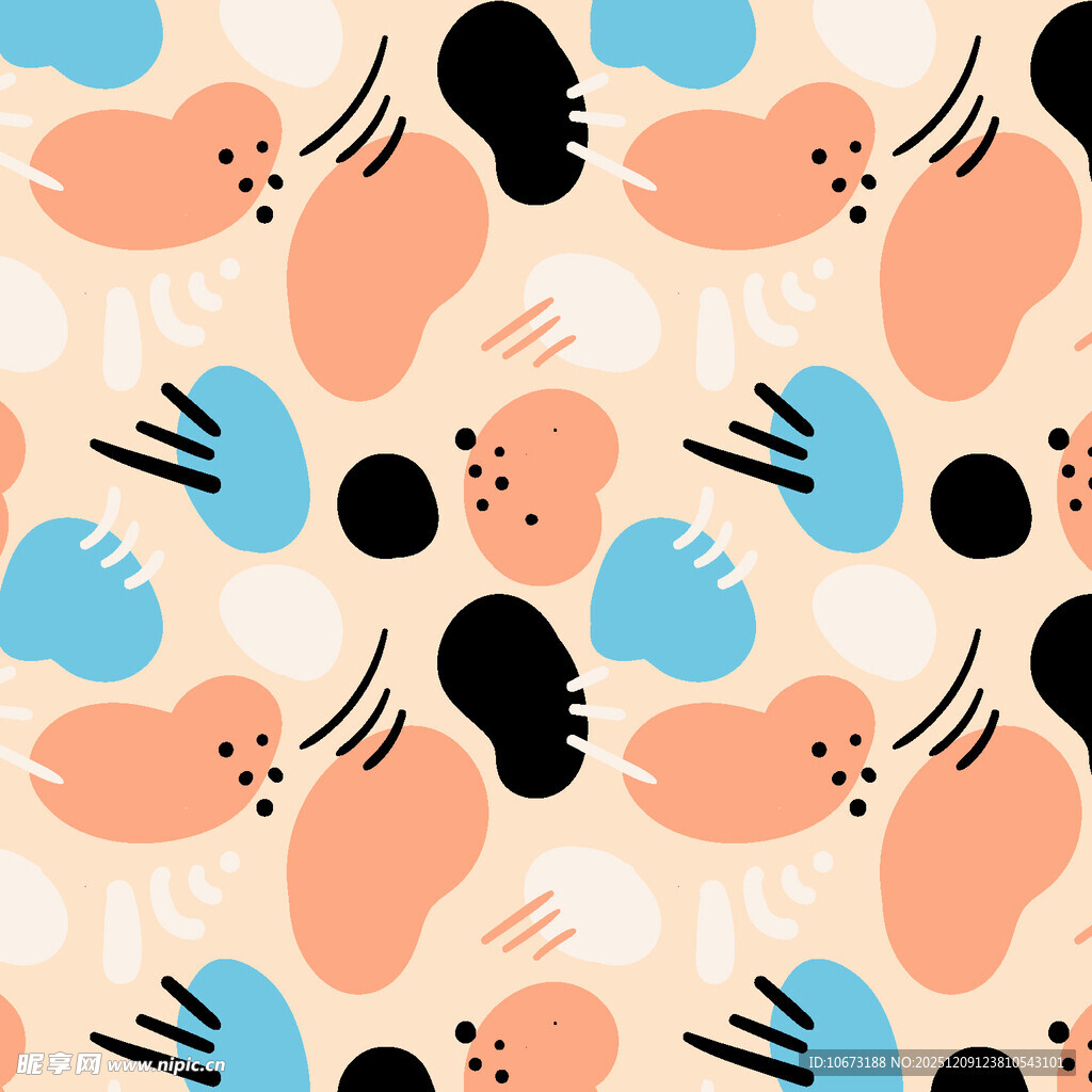 可爱卡通动物图案背景