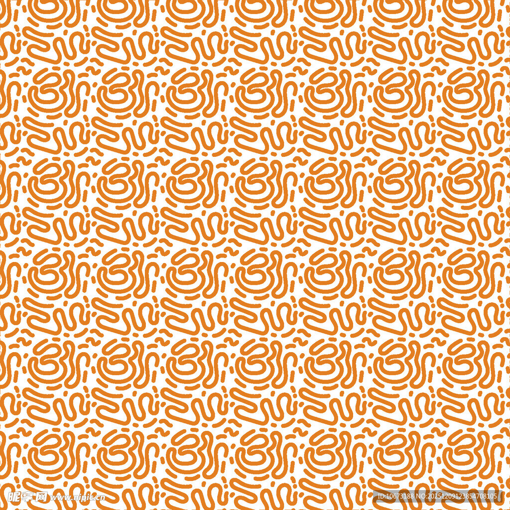 橙色花纹无缝图案背景