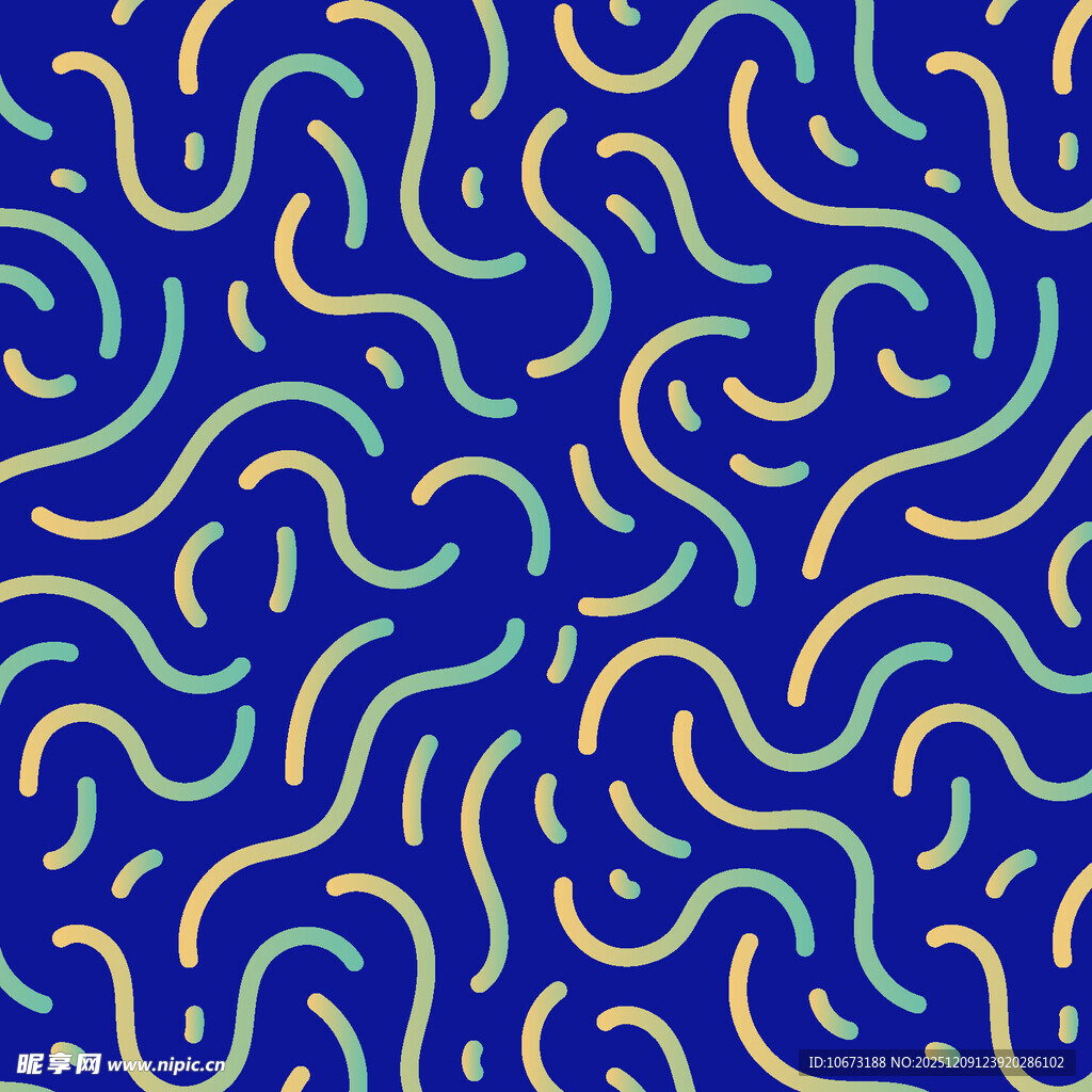 蓝色动感曲线几何图案