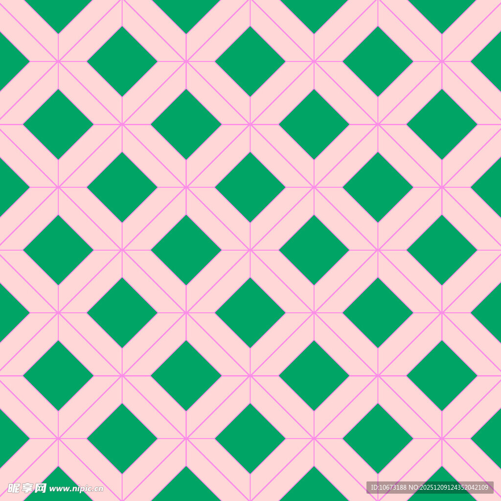 绿粉菱形几何图案背景