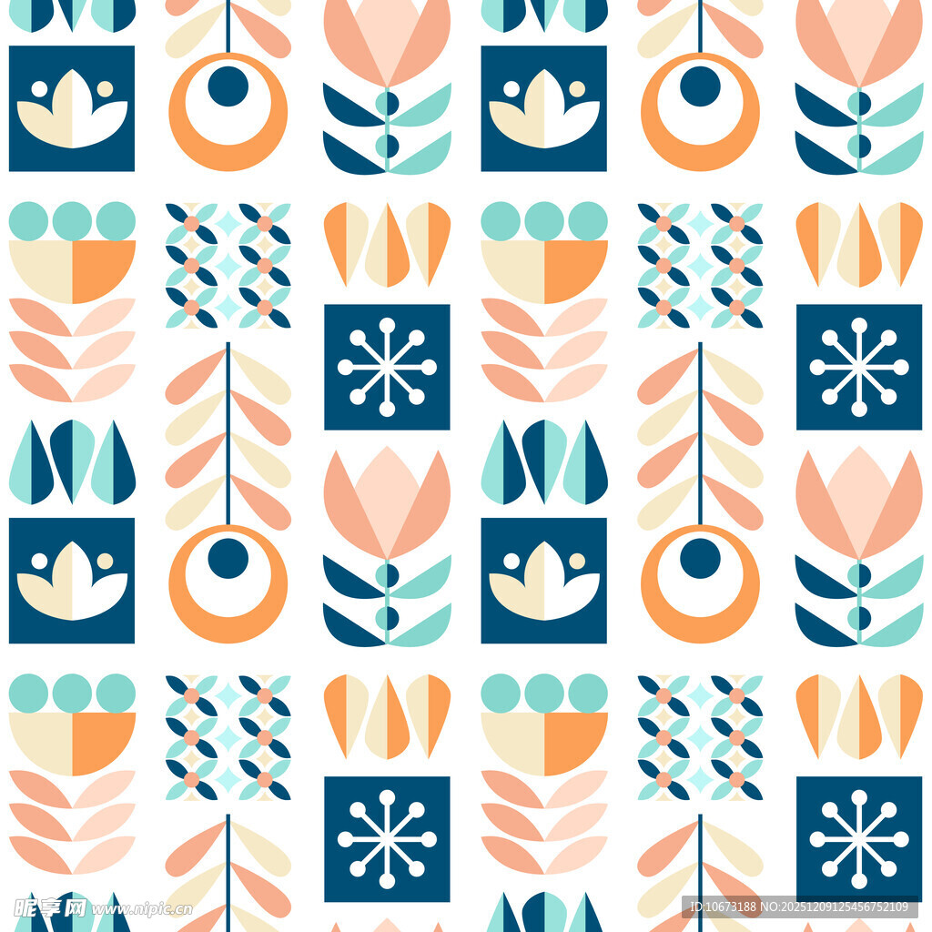 几何花卉图案背景设计