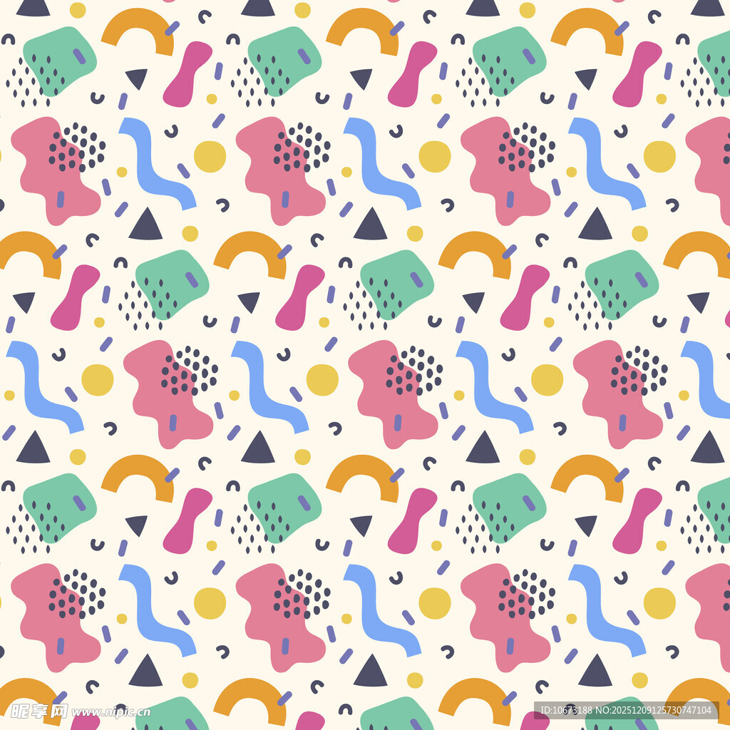 多彩卡通图案背景纹理