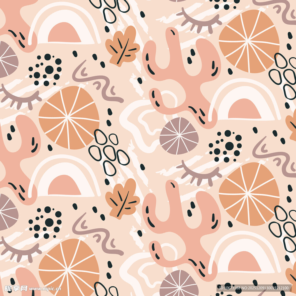 粉色系几何花卉图案背景