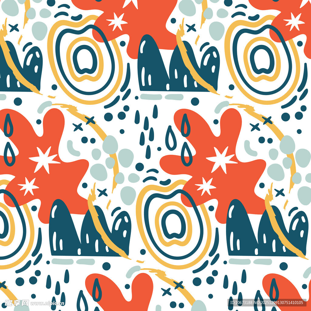 海洋元素几何图案背景