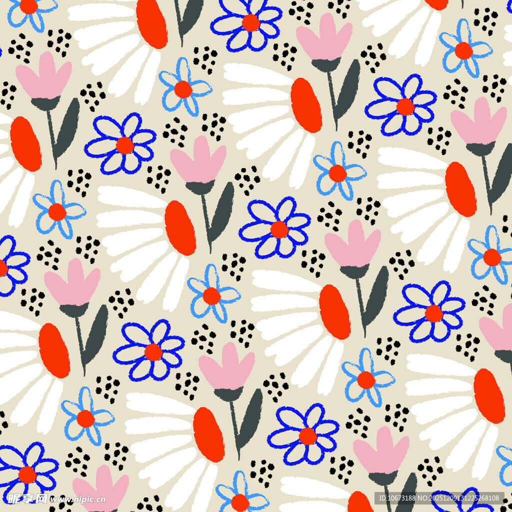 多彩花卉图案背景