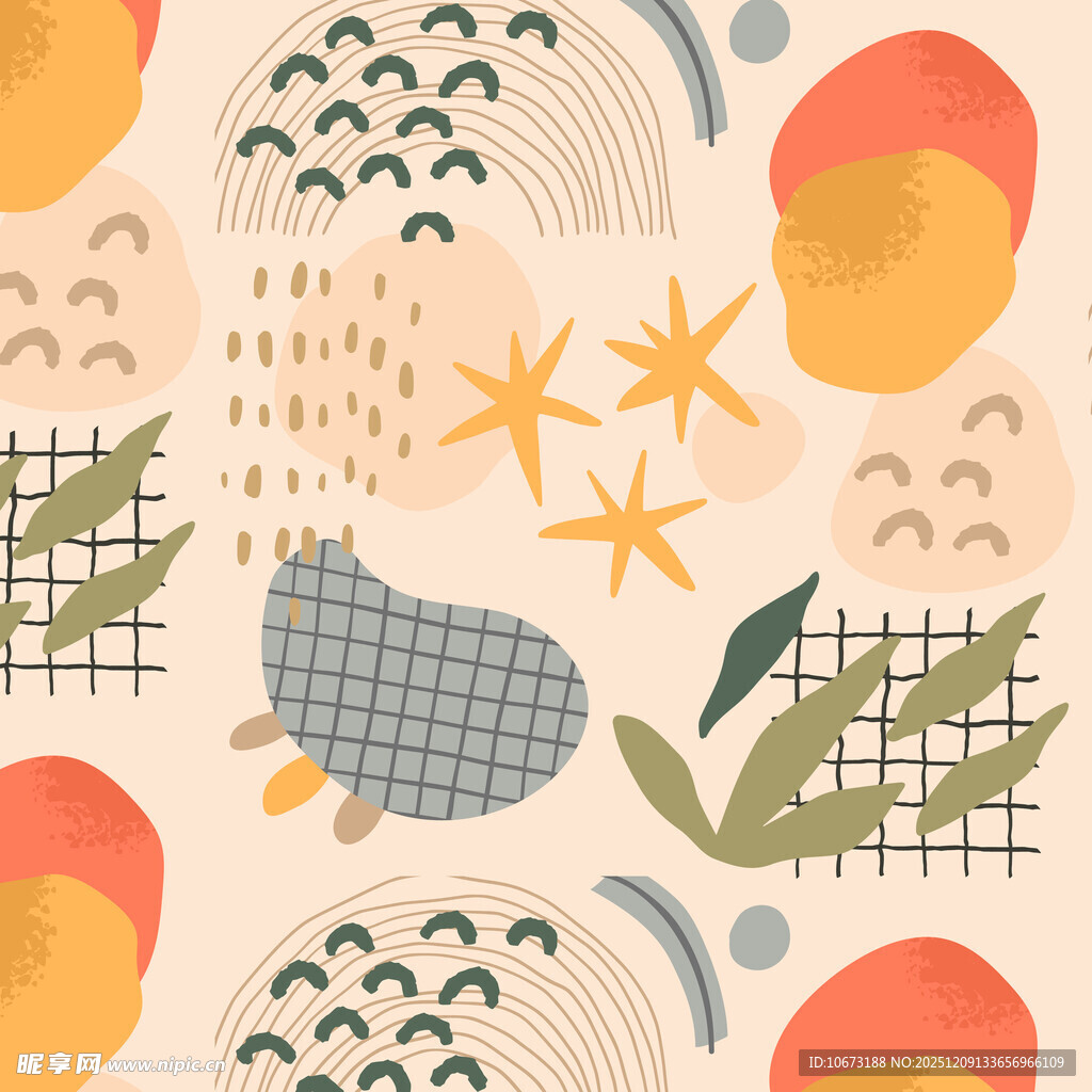 抽象几何植物图案背景