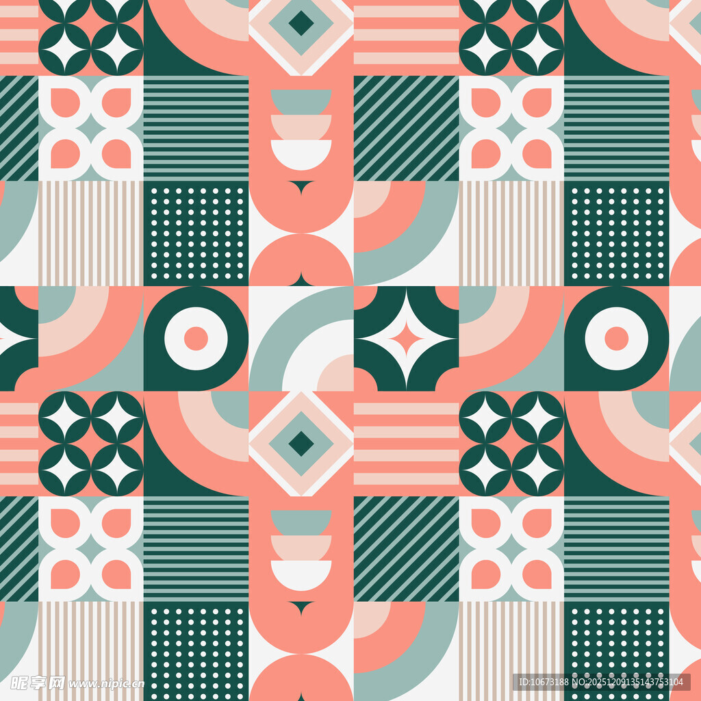 几何图案拼接的多彩装饰画