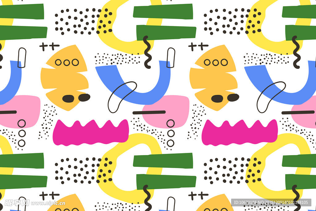 抽象几何图案卡通风格背景