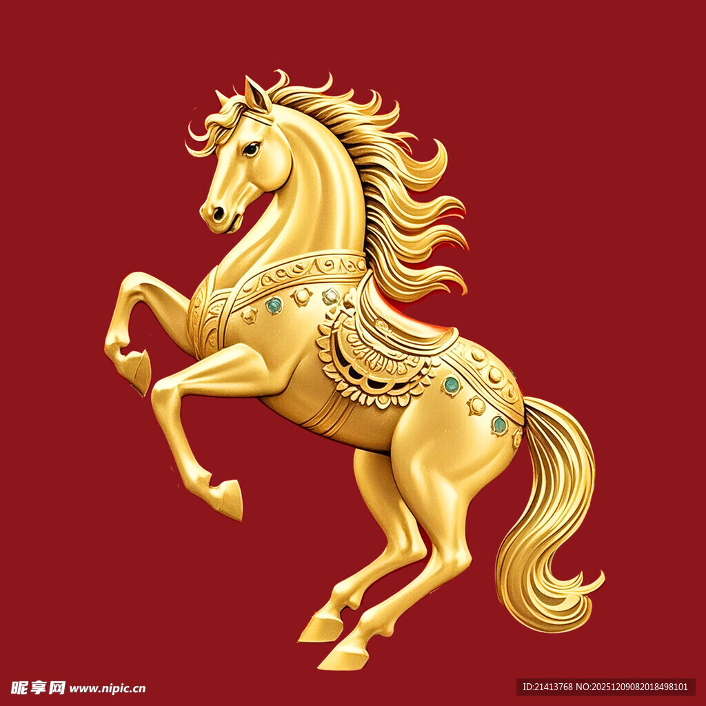 金色骏马身姿矫健