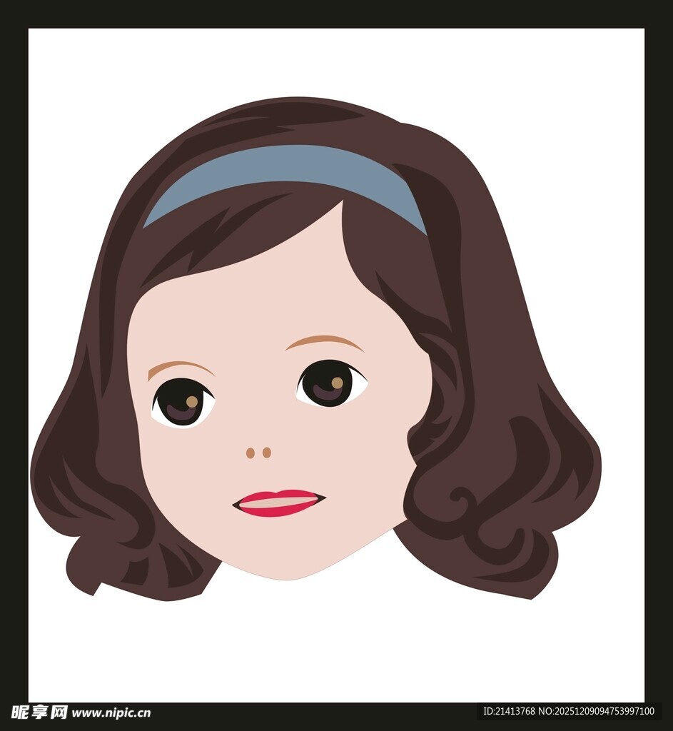 可爱卷发女孩头像