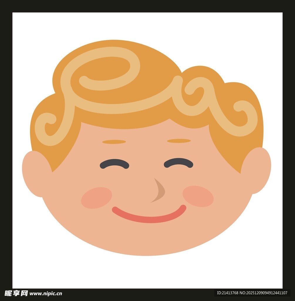 微笑卷发小孩头像