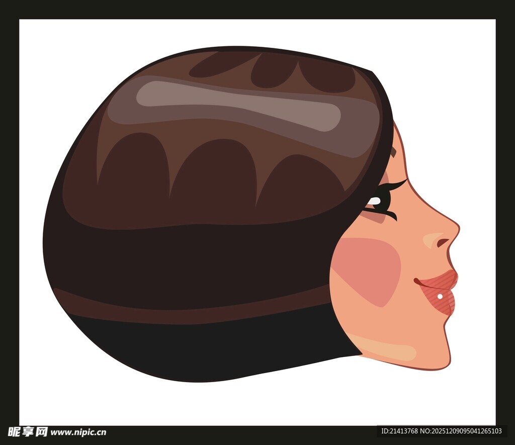 女性侧面短发头像