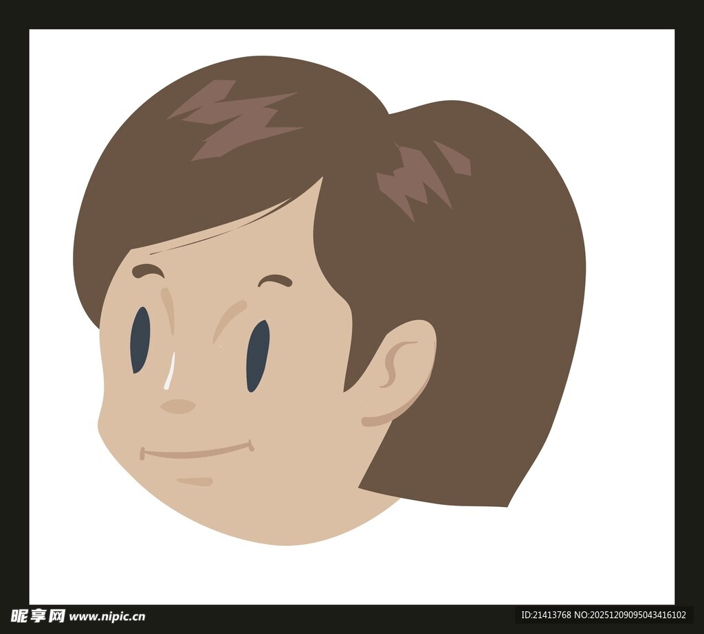 卡通风格短发人物头像