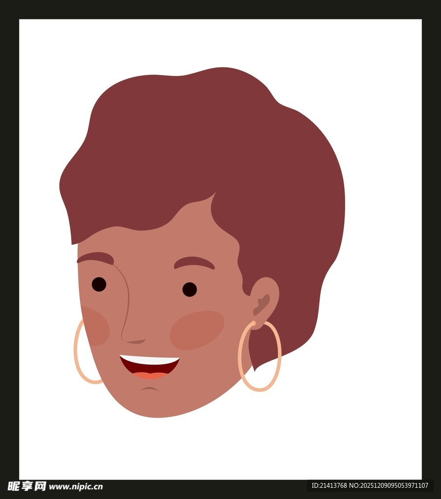 微笑的短发女士头像