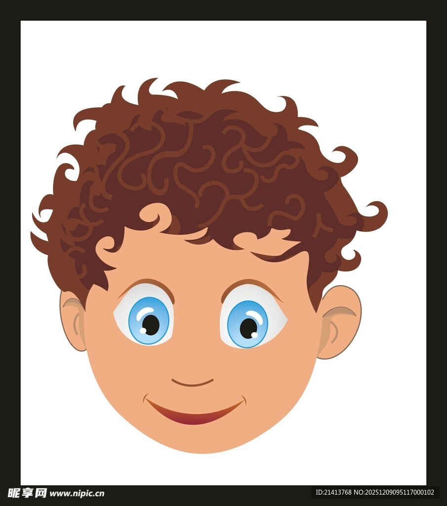 卷发小男孩笑脸头像
