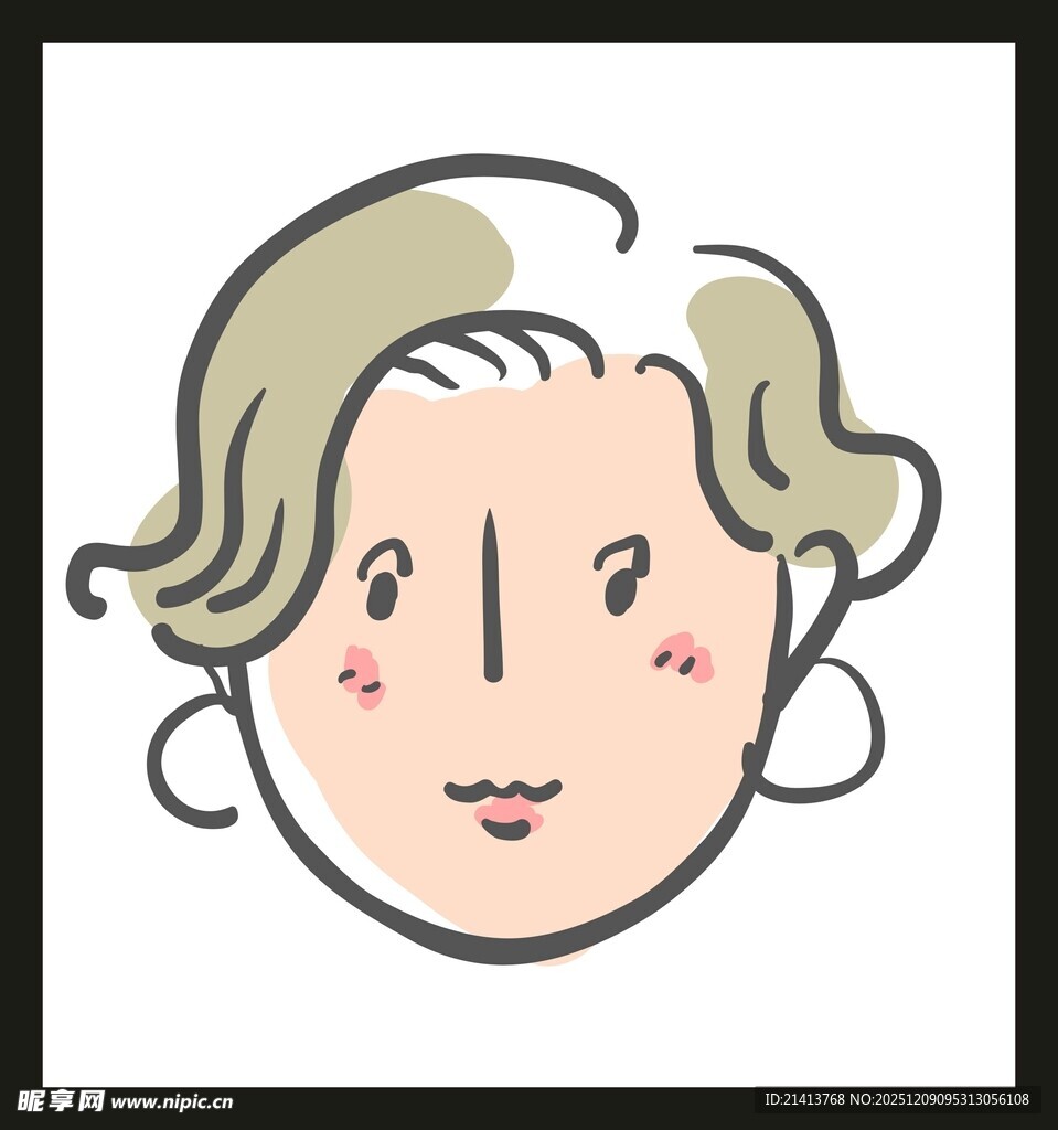 卡通风格女性头像