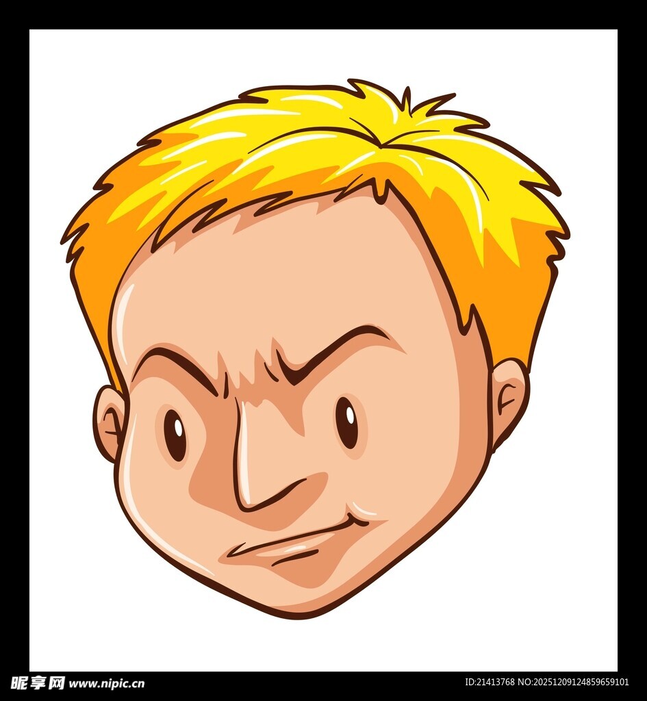 愤怒金发男子卡通头像