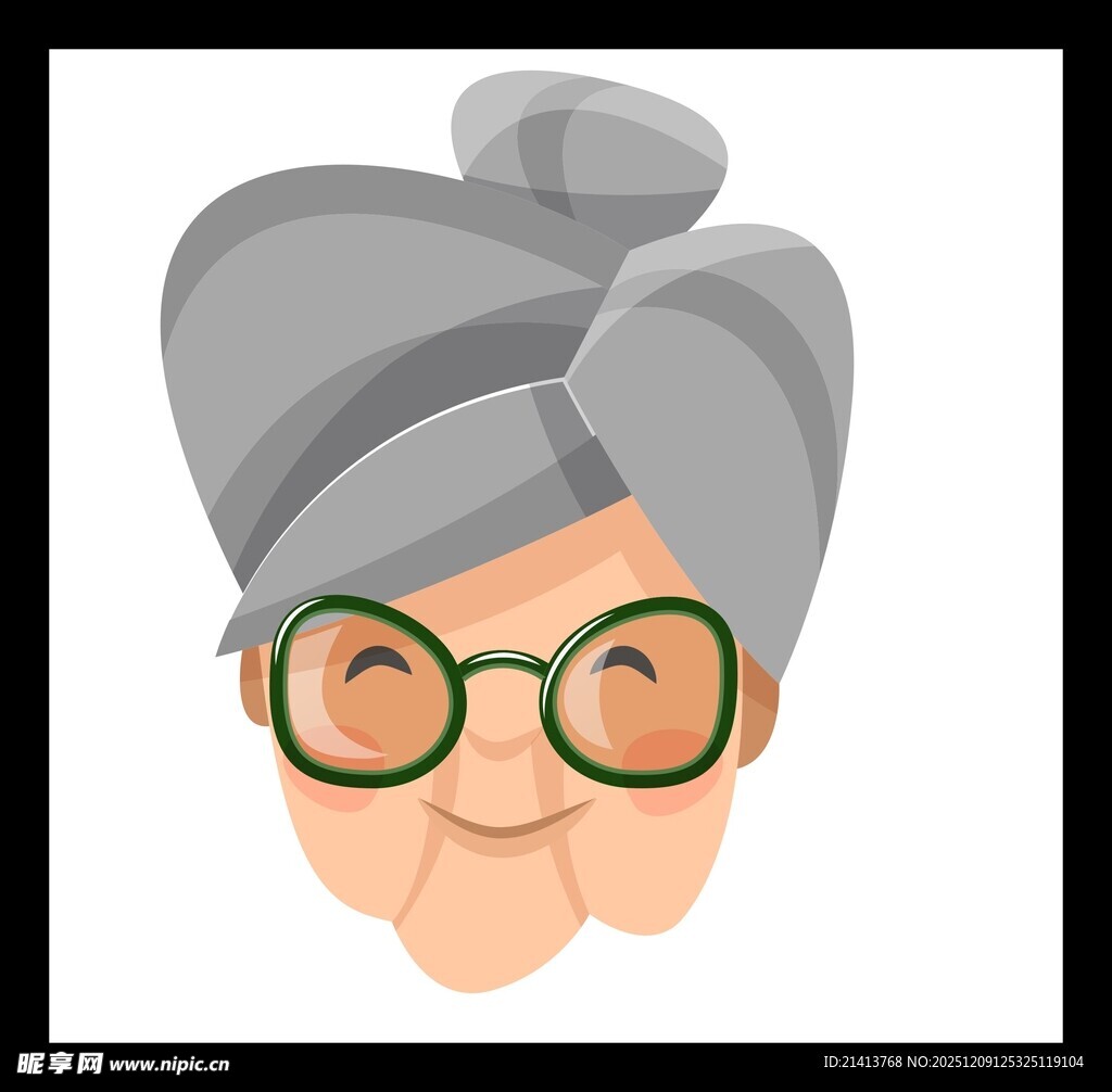 戴眼镜的慈祥老奶奶