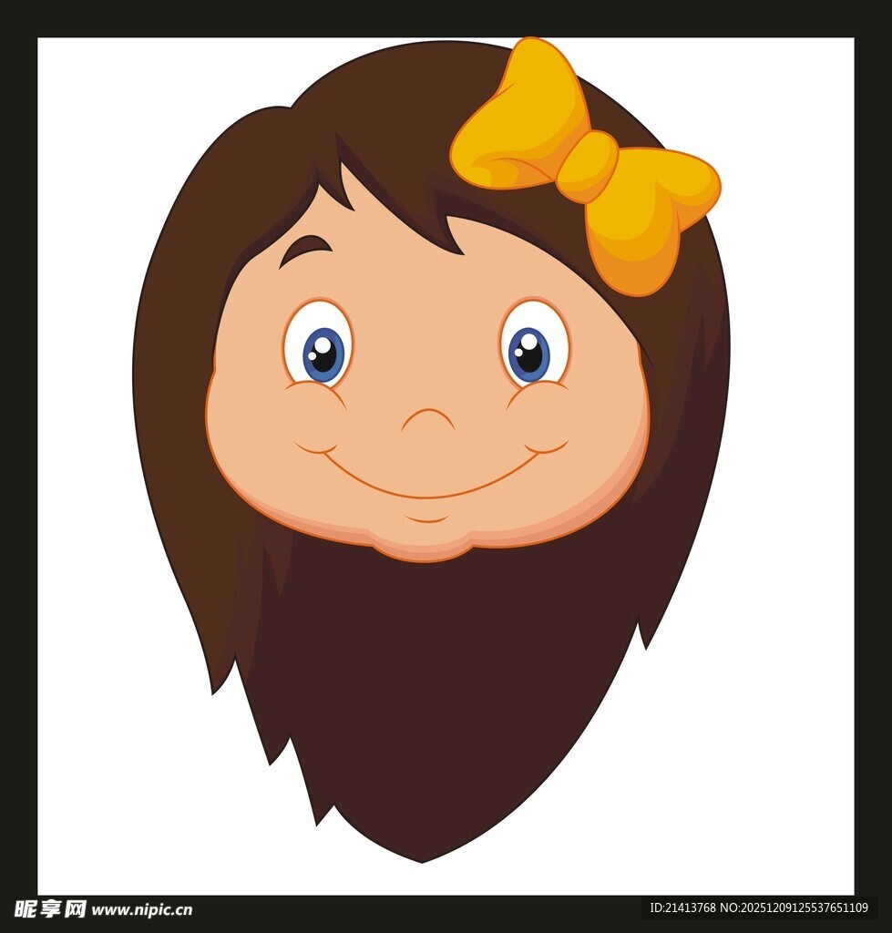 戴蝴蝶结的可爱女孩头像